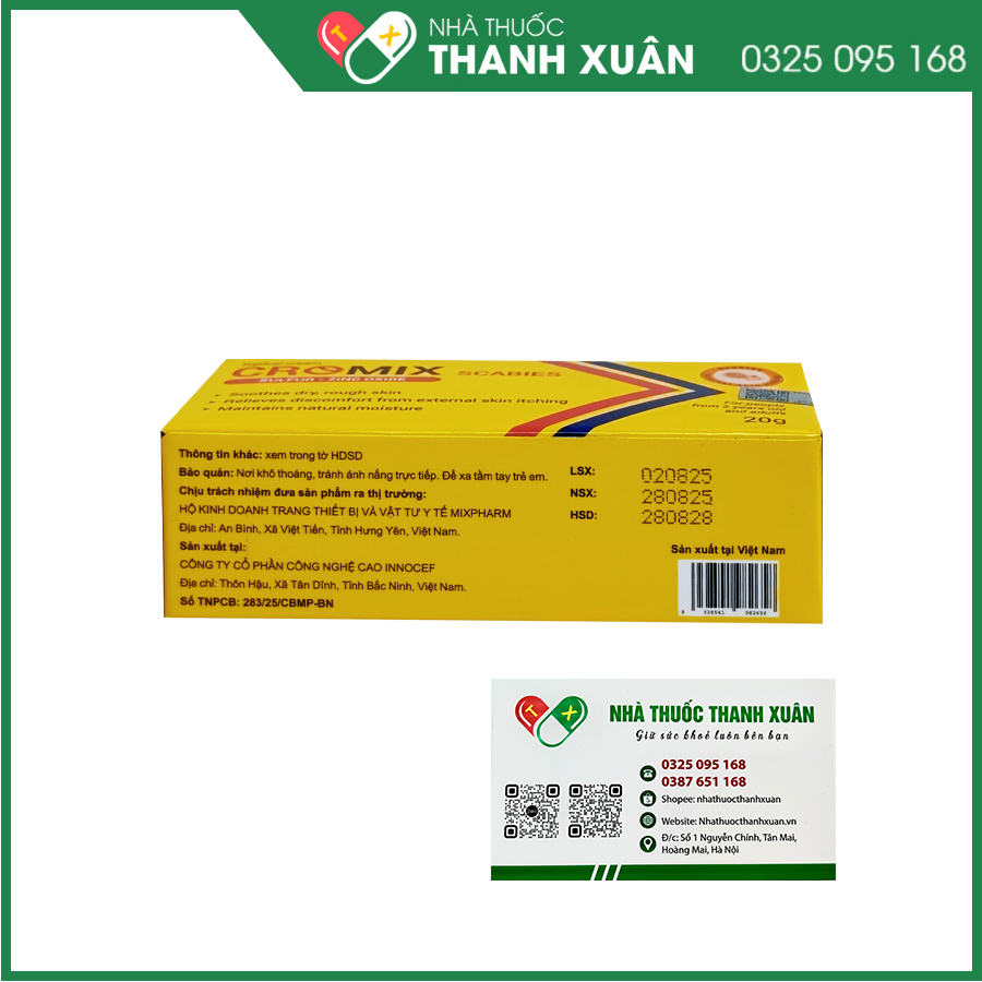 Kem Bôi Cromix giúp hỗ trợ làm mềm da, giảm khô ráp, ngứa ngoài da